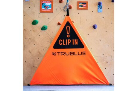 The TRUBLUE XL Belay Gate is a simple way to reinforce the proper use of auto belay devices and minimize risk from climbing error.