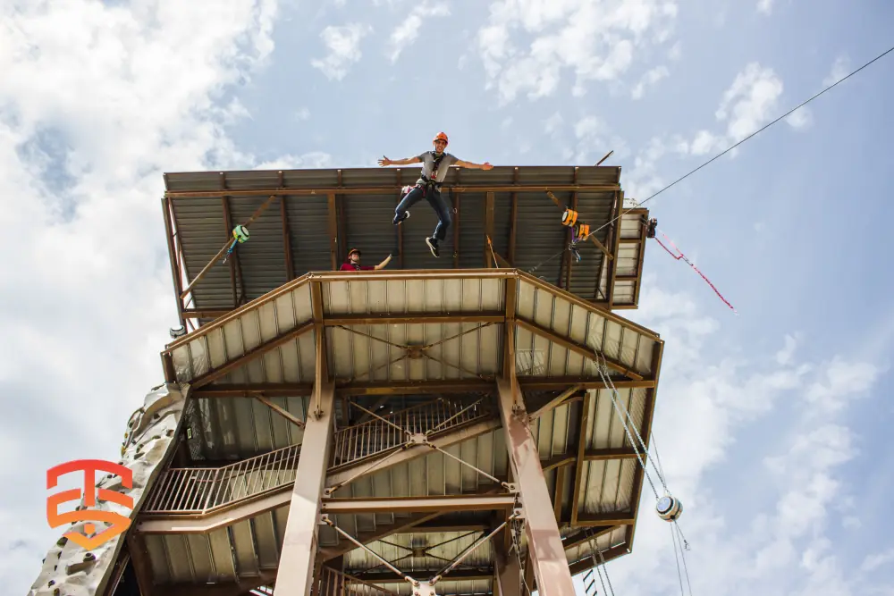 The QuickFlight Free Fall Device creates a fun and exciting free fall experience for any age.