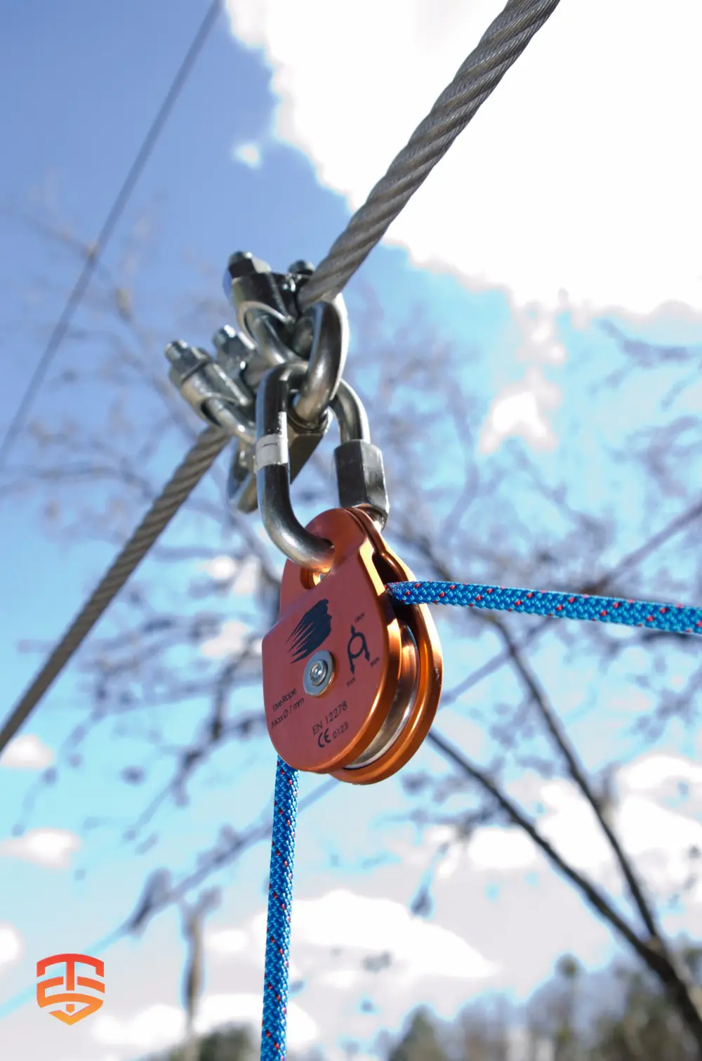 Polea de línea de reducción de tirolesa