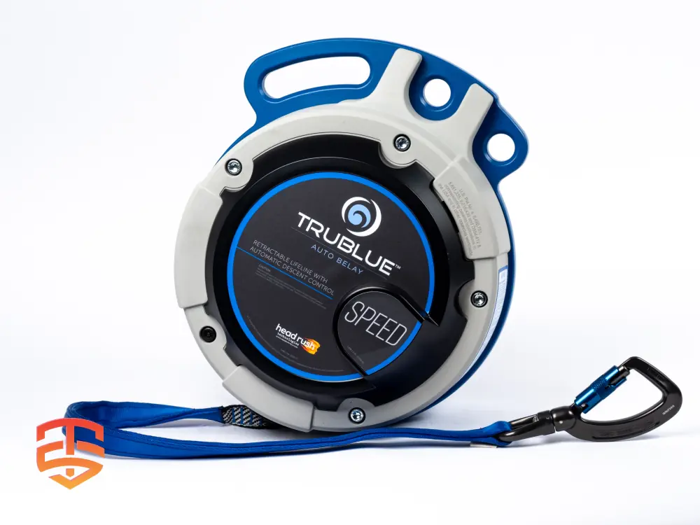 Das Selbstsicherungsgerät TRUBLUE Speed ​​​​hat den gleichen Ruf für Zuverlässigkeit und Qualität wie das Selbstsicherungsgerät TRUBLUE, wurde jedoch speziell für das Wettkampf- und Speed-Klettertraining entwickelt.
