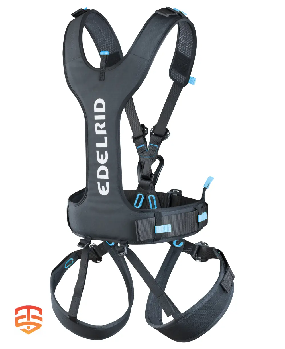 Edelrid Radialis Pro Adjust Ganzkörpergurte für Hochseilgarten und Abenteuerparks.