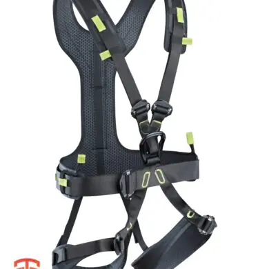 Arnés completo Edelrid Radialis Pro Adjust para curso de cuerdas forestales altas y parques de aventura.