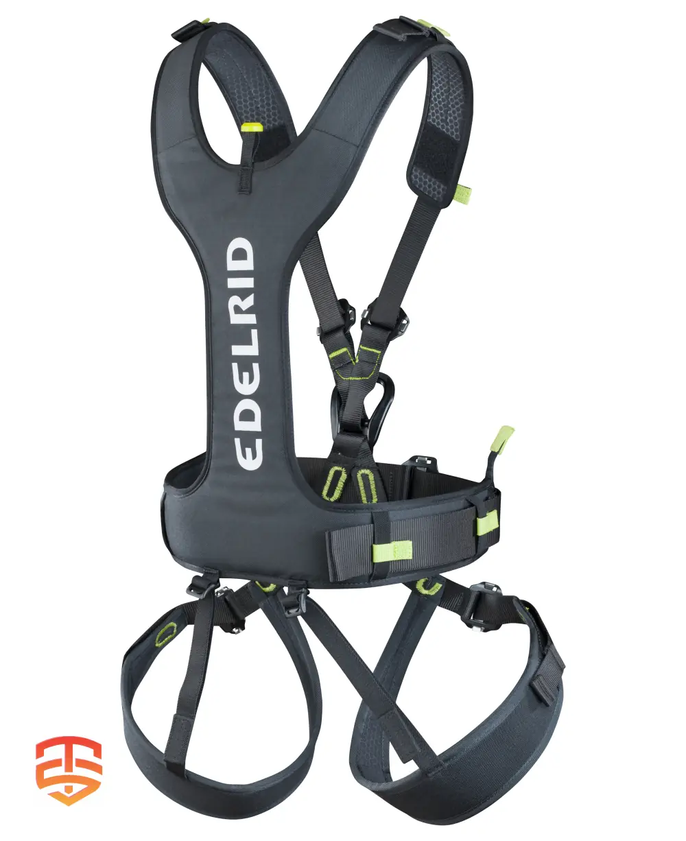 Edelrid Radialis Pro Adjust Ganzkörpergurte für Hochseilgarten und Abenteuerparks.