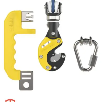 El Self Belay es un accesorio de autoaseguramiento que elimina las liberaciones accidentales de las correas del escalador y elimina la dificultad de tirar de las correas para sujetarlas.