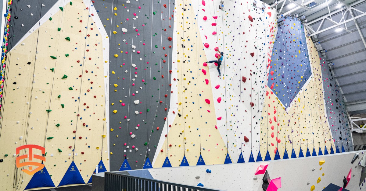 TRUBLUE iQ Auto Belay voor klimmen in de gymzaal, klimtraining, snelheidsklimmen, challenge parcours of elke vorm van partnerloos klimmen