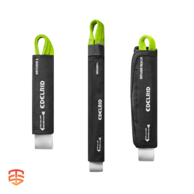 Mit der DEFUSER Serie bietet EDELRID nicht nur einen, sondern gleich drei Bandfalldämpfer für den Anschluss der FUSE.