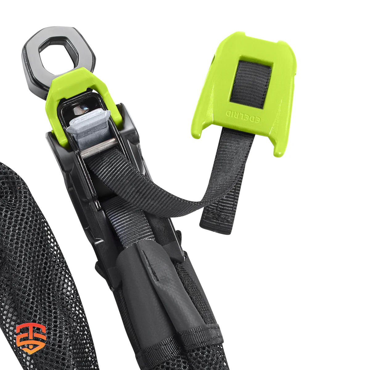 Das Edelrid KAA ist ein vorgefertigtes Flaschenzug-System zum Abspannen von Systemen oder zum Heben von Personen bei der Rettung.