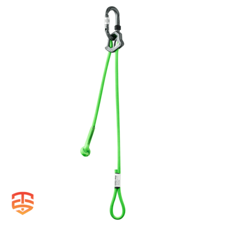 Discover the Edelrid Switch Adjust: a dynamic, adjustable lanyard featuring a SWIFT 48 Pro Dry 8.9 mm rope, offering superior energy absorption and secure attachments for all your climbing needs.