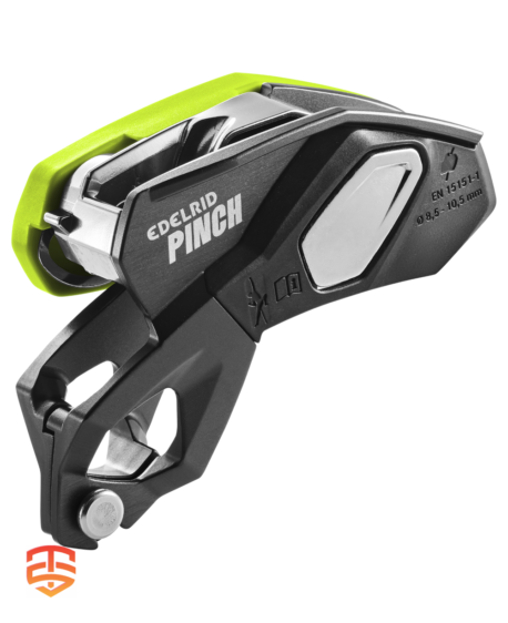 The future of belay is here! Introducing the Edelrid PINCH: automatic locking, effortless lowering, & max safety for pros.