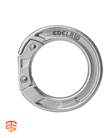 Effortless Rigging: Edelrid CUPID STEEL Connector Ring. Secure connections, easy opening, EN 362 certified. Perfect for adventure parks, amusement centers & more!