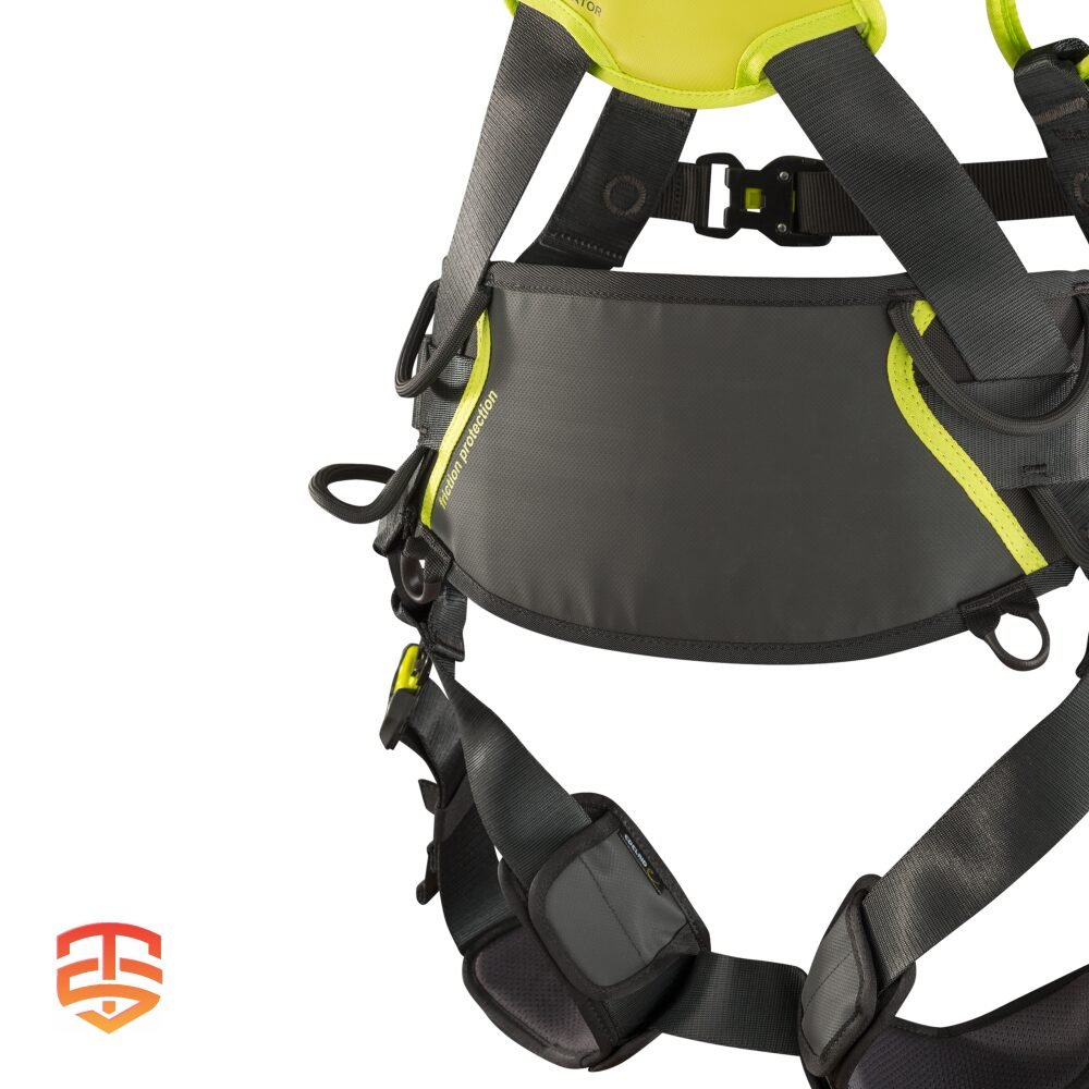 Seguridad preparada para la aventura: Arnés Edelrid FLEX PRO PLUS. Certificación EN, indicador de detención de caídas, múltiples puntos de enganche. Mantén a salvo a tu equipo.