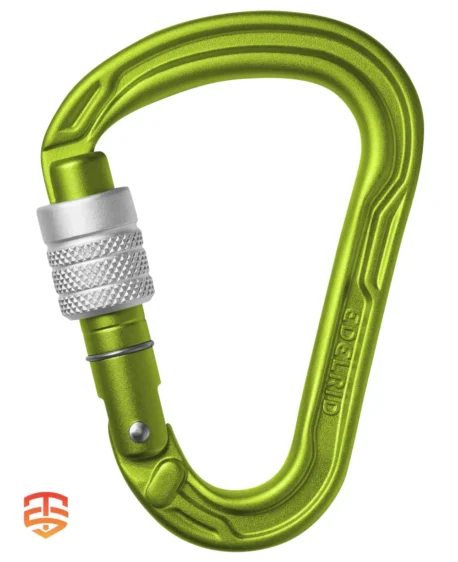 Adventure-Ready Carabiner: Edelrid HMS STRIKE SCREW. Ultra-light, secure, perfect for climbing & rescue. Buy Now!