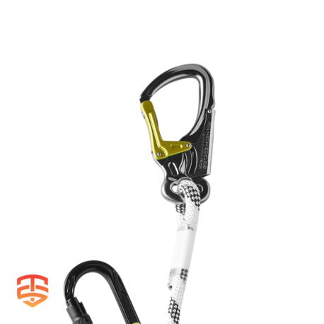 Safety first with Edelrid OMBILIX 140 Guided Fall Arrester. Replaceable rope, carabiners included, storage bag (10m). Invest in peace of mind.