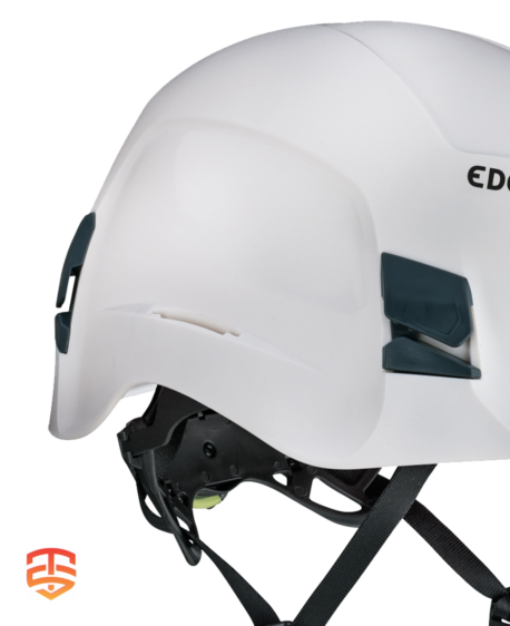 Work at height safely! Edelrid SERIUS: Lightweight hardshell helmet with EN certification. Secure, comfy, perfect for pros. Shop today!
