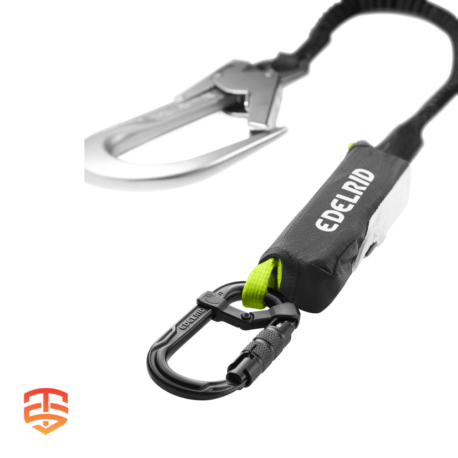 Stop Falls, Not Your Work Flow: Edelrid Shockstop-I 140 Giant - high-capacity lanyard (140kg) for professionals. Compact shock absorber, large carabiner for easy use. EN 355 certified for adventure, outdoor, amusement & recreation. Buy Now!