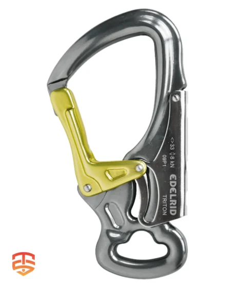 Unmatched Strength, Effortless Handling: Edelrid DSG TRITON Carabiner - Experience exceptional durability with a keylock & palm squeeze carabiner for secure PPE systems. Shop Now!
