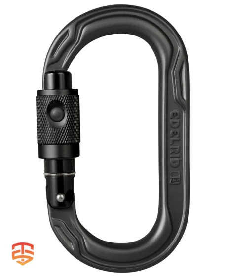 Confident Climbing, Effortless Rigging: Edelrid Oval Power 2500 PermaLock Carabiner - Conquer climbs and navigate obstacles with a secure oval carabiner featuring innovative PermaLock and user-friendly handling. Learn More!