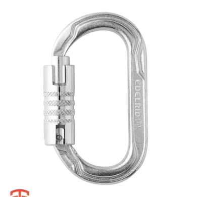 Triple the Security, US-Ready Strength: Edelrid Oval Power 2500 Triple ANSI Carabiner - Experience the security of a triple-lock closure and the peace of mind of ANSI compliance with this steel carabiner. Buy Now!