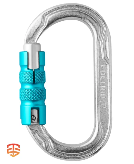 Steel Strength, Unshakeable Trust: Edelrid Oval Power Steel Triple Carabiner - Prioritize safety in critical situations with a steel oval carabiner featuring a triple lock and superior breaking strengths. Click to Discover!