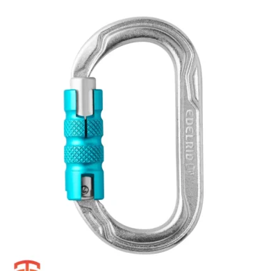 Forged for Professionals: Edelrid Oval Power Steel Triple Carabiner - Invest in an oval carabiner built for demanding climbs, rappelling, and rescue operations with a triple lock and high-strength steel construction. Buy Now!