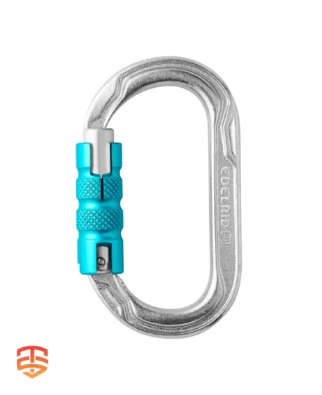 Forged for Professionals: Edelrid Oval Power Steel Triple Carabiner - Invest in an oval carabiner built for demanding climbs, rappelling, and rescue operations with a triple lock and high-strength steel construction. Buy Now!