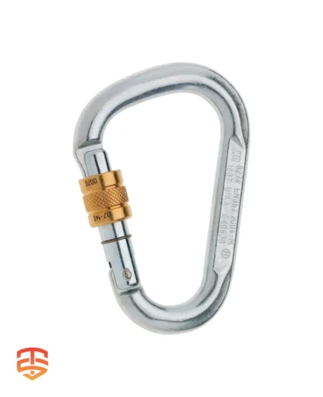 Unwavering Strength, Unsurpassed Security: Edelrid STEEL HMS SCREW Carabiner - Prioritize safety in demanding situations with a steel HMS carabiner boasting a screw gate and superior breaking strengths. Buy Now!