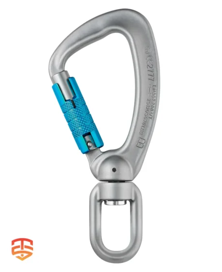 Effortless Swiveling, Unmatched Protection: Edelrid TWISTER TRIPLE 21mm Carabiner - Minimize rope twist & maximize safety with a swiveling carabiner featuring a secure triple lock closure. Click to Discover!