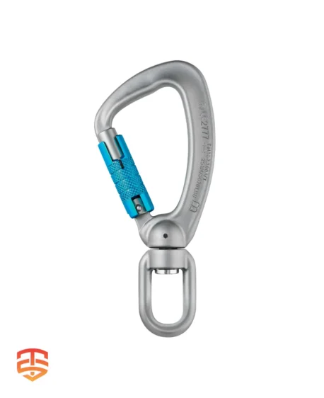 Lightweight Champion for Smooth Operations: Edelrid TWISTER TRIPLE 21mm Carabiner - Invest in a versatile carabiner with a swivel to prevent rope twist and a secure triple lock for exceptional strength. Buy Now!