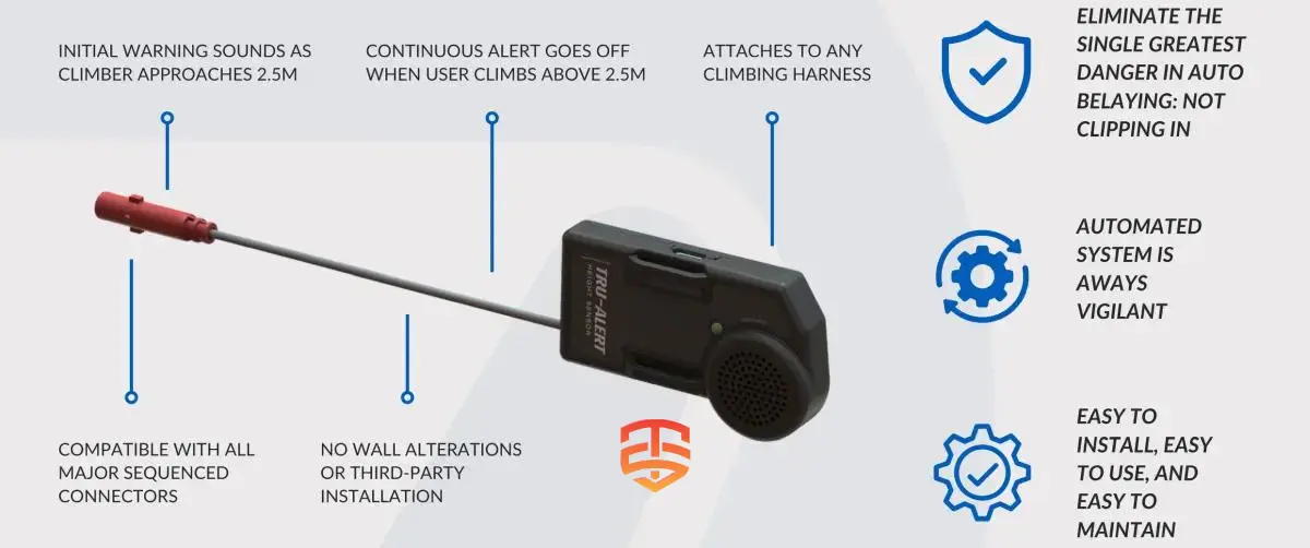 TRU-ALERT Hoogtesensor - Verbeter je veiligheidsmaatregelen met de TRU-ALERT Hoogtesensor. Bescherm niet vastgeklikte klimmers en voorkom ongelukken voordat ze gebeuren. Nu kopen!